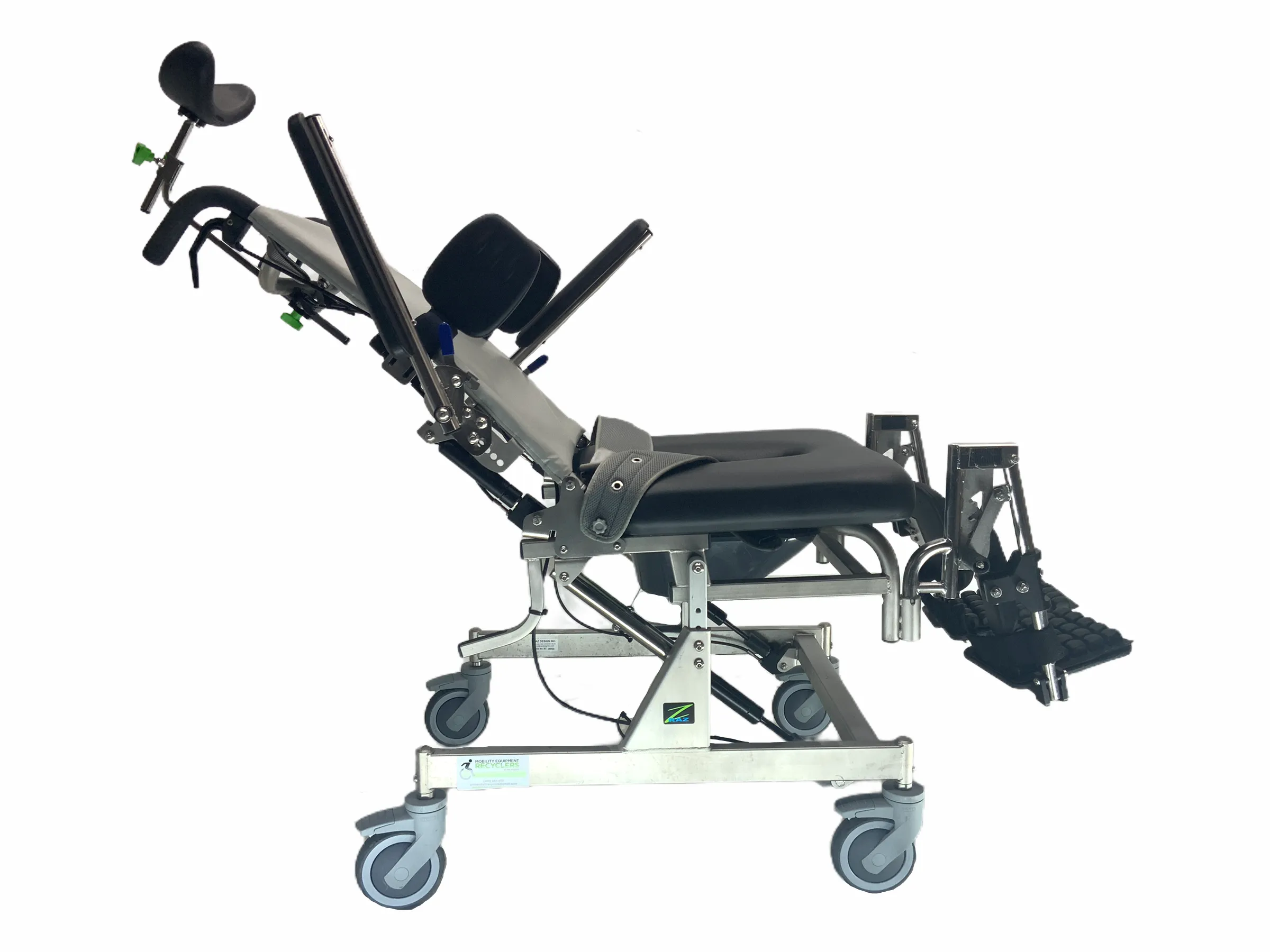 Raz AT Commode Shower Chair | 22" x 19" Seat | Tilt, Recline, Elevating Legs
