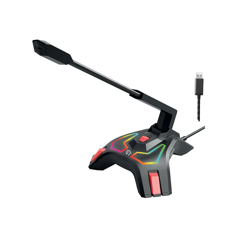 Rgb Adjustable Gooseneck Gaming Usb Microphone -Xf0689