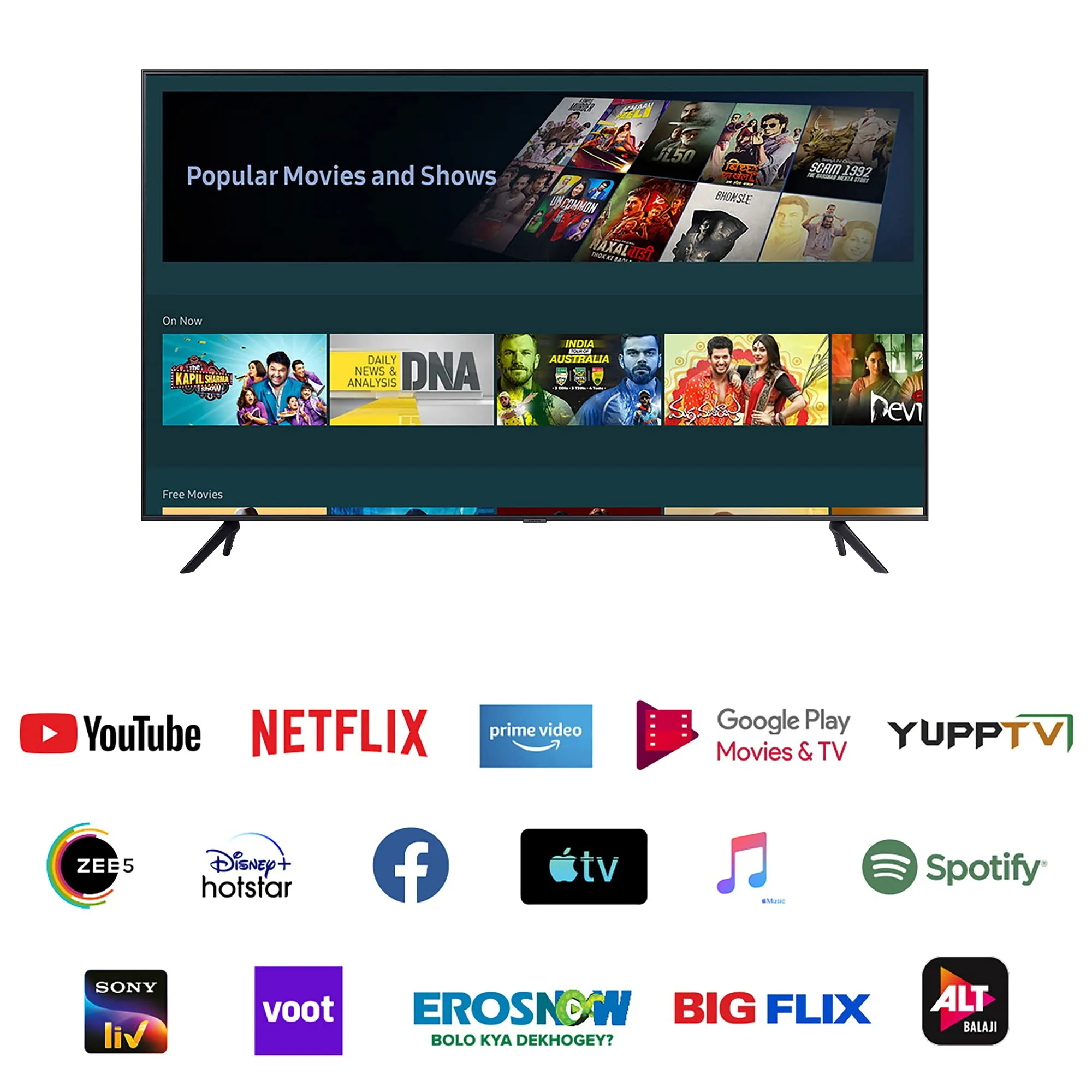Samsung 139.7 cm (55 inches) 4K Ultra HD Smart LED TV UA55AU7700KLXL (Titan Gray)
