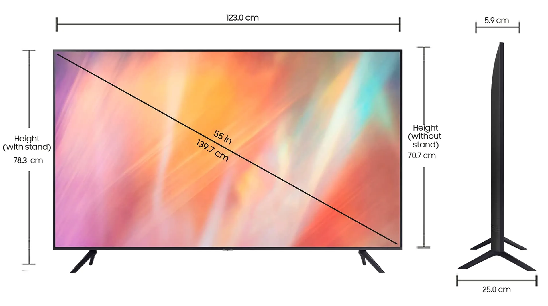 Samsung 139.7 cm (55 inches) 4K Ultra HD Smart LED TV UA55AU7700KLXL (Titan Gray)