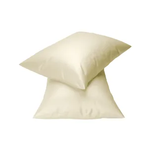 Silk-Like Charming Ivory Pillow Covers - Set of 2