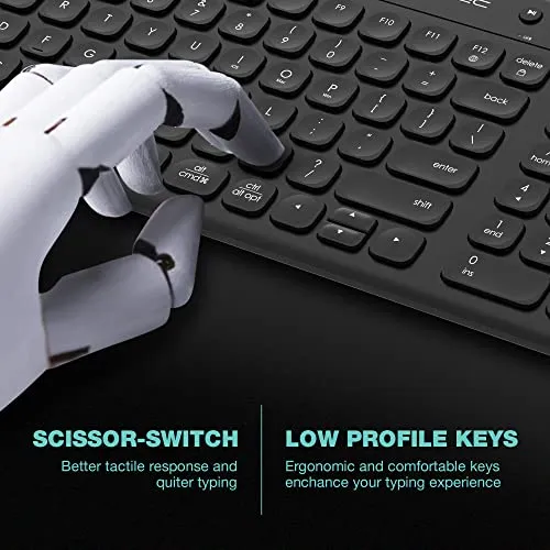 Vortec Wireless Multi Device Bluetooth Keyboard Includes Phone Tablet Holder