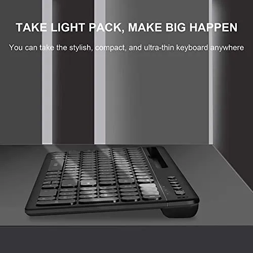 Vortec Wireless Multi Device Bluetooth Keyboard Includes Phone Tablet Holder