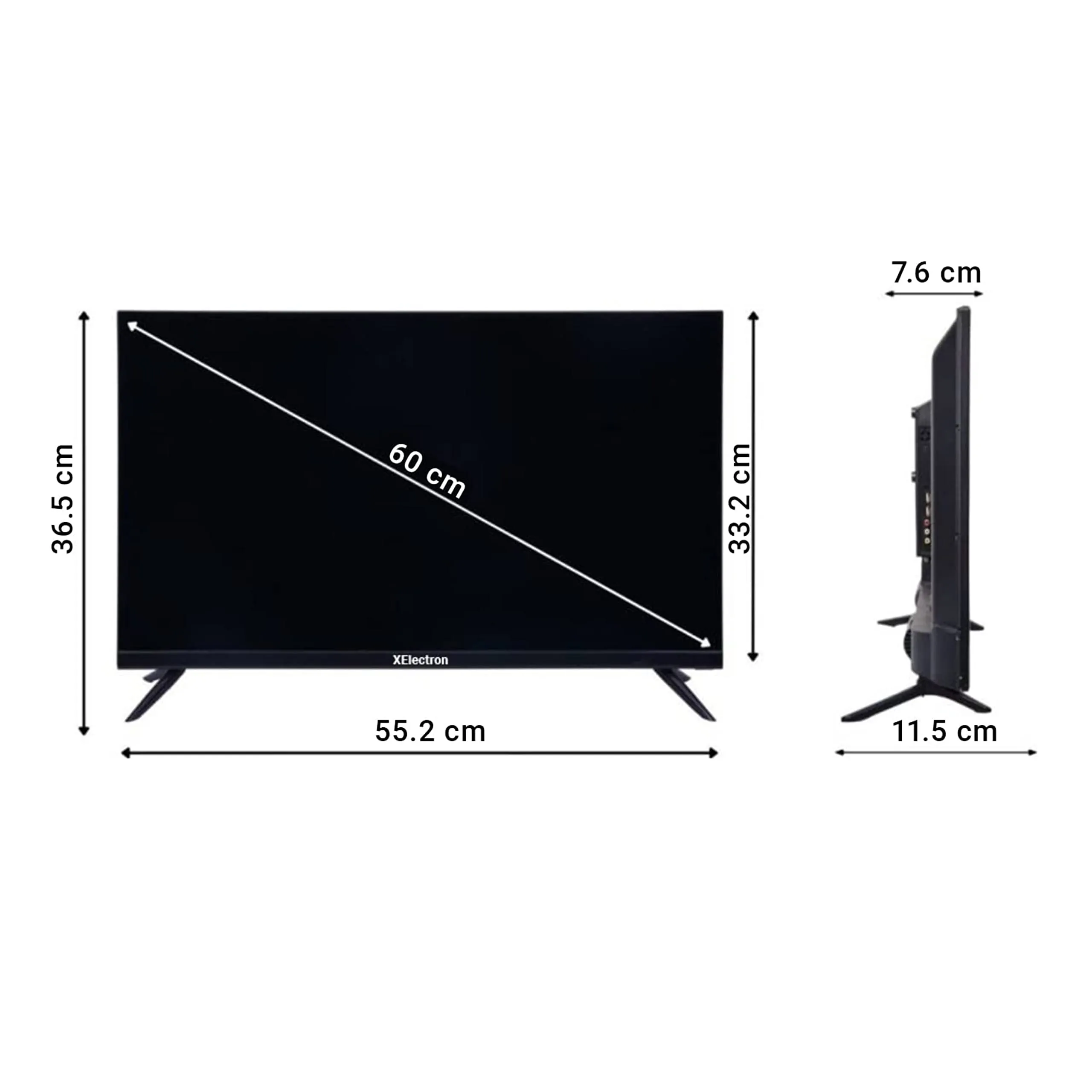 XElectron 60 cm (24 inches) HD Ready LED TV with Slim Bezel 24STV (Black) (2024 Model)