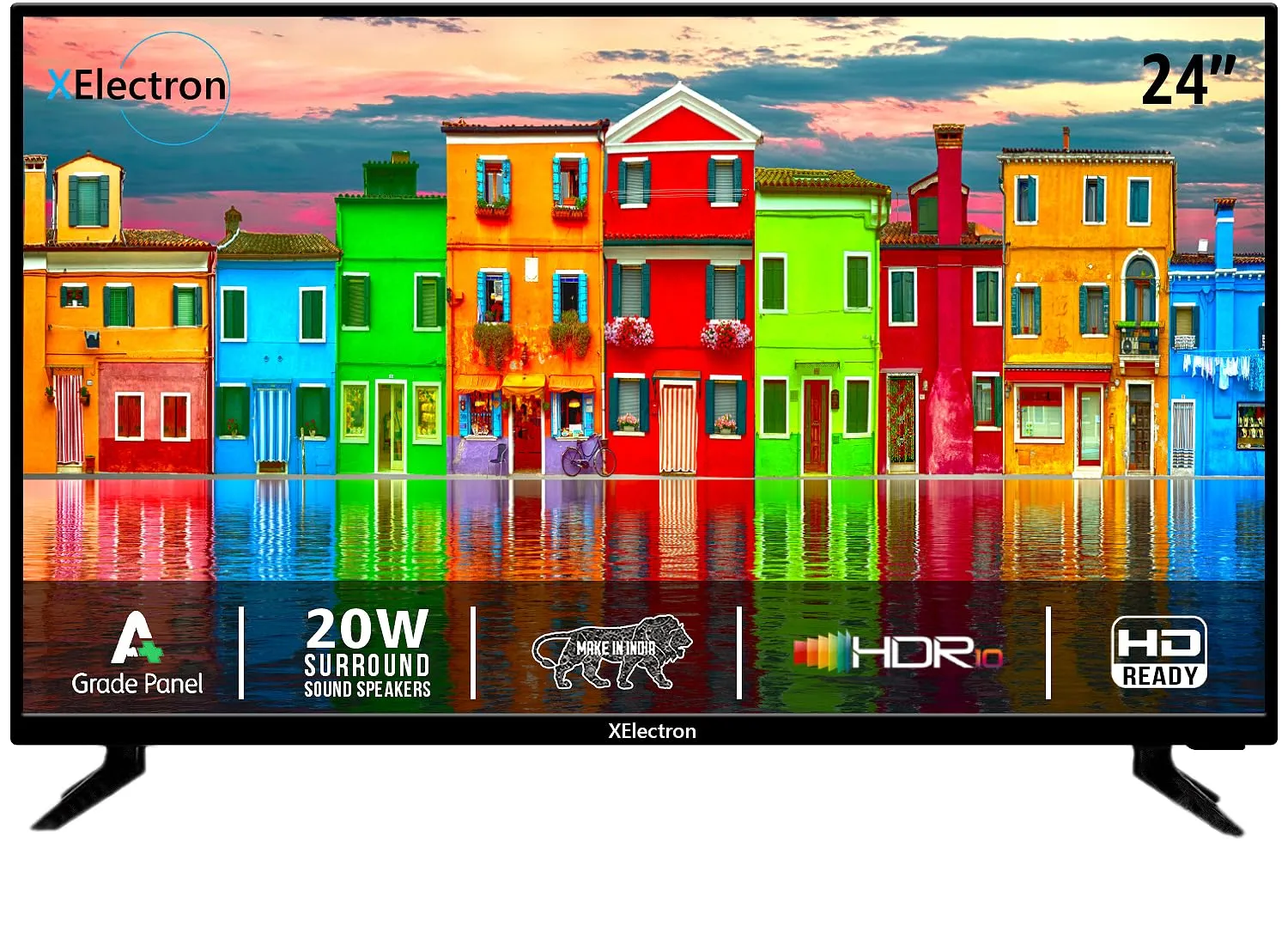 XElectron 60 cm (24 inches) HD Ready LED TV with Slim Bezel 24STV (Black) (2024 Model)