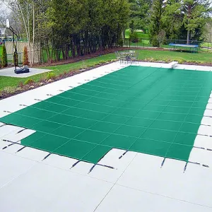 Yard Guard Deck-Lock Mesh Safety Cover - 20' X 40' With Center Step - Green